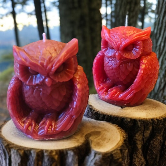 Eulen-Kerze – Hüterin der Weisheit und des Lichts