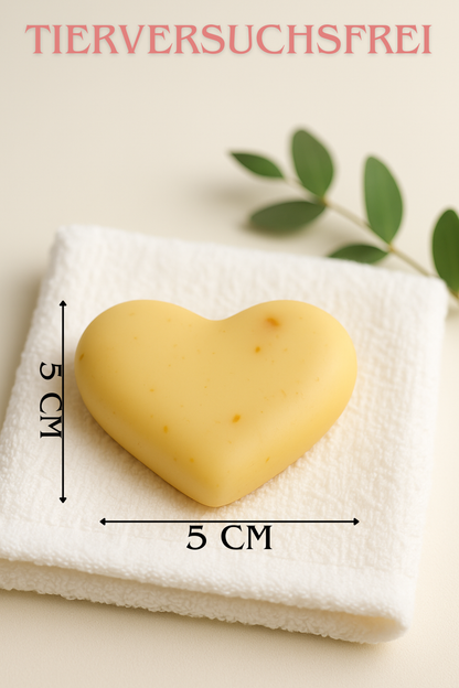 Geschenkidee Mama - Naturseife in Herzform als Muttertag Geschenk, sanft und handgemacht - kleine Seife in Herzform