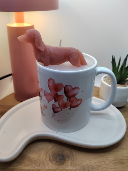 Dackel Tasse - Geschenkidee Kerze, Tasse als Geschenk