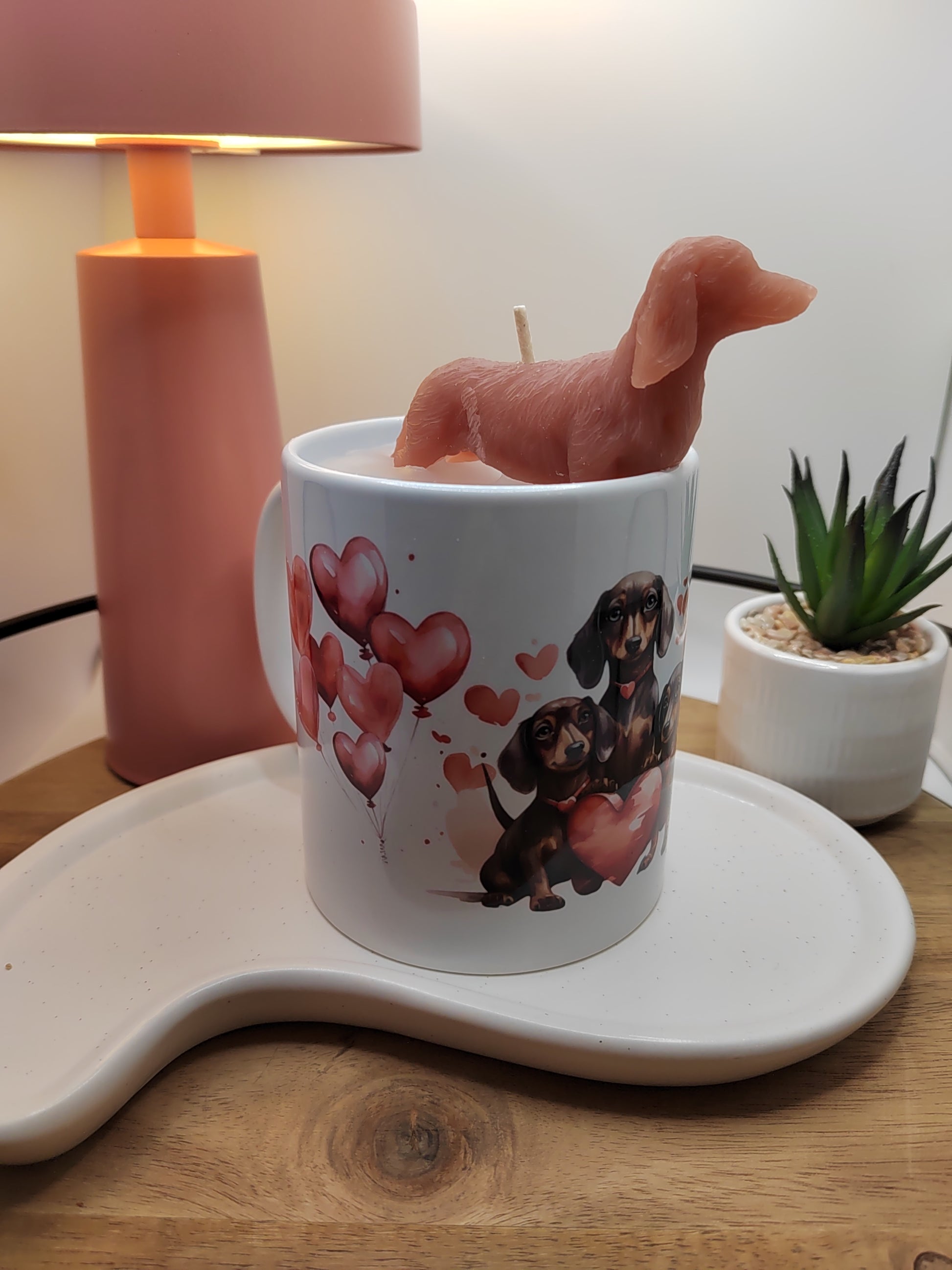 Dackel Tasse - Geschenkidee Kerze, Tasse als Geschenk