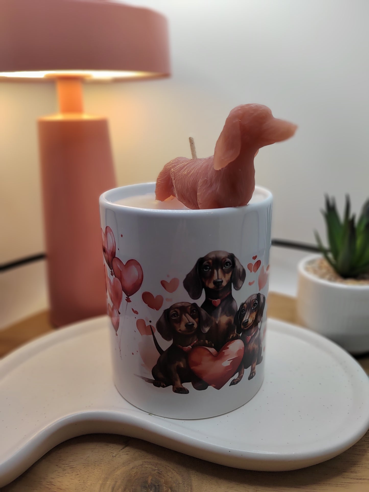 Dackel Tasse - Geschenkidee Kerze, Tasse als Geschenk