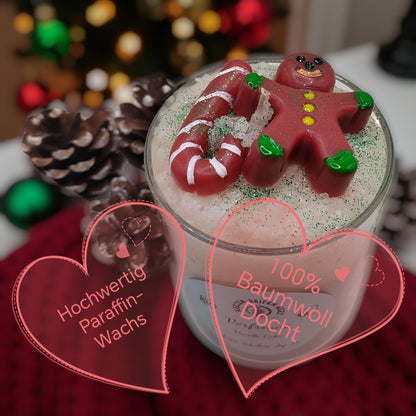 Handgemachte Weihnachtskerzen im Glas als kleines Weihnachtsgeschenk, Kerzen-Seifen Herz Delitzsch