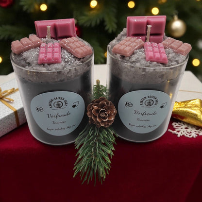 Handgemachte Weihnachtskerzen im Glas als kleines Weihnachtsgeschenk, Kerzen-Seifen Herz Delitzsch