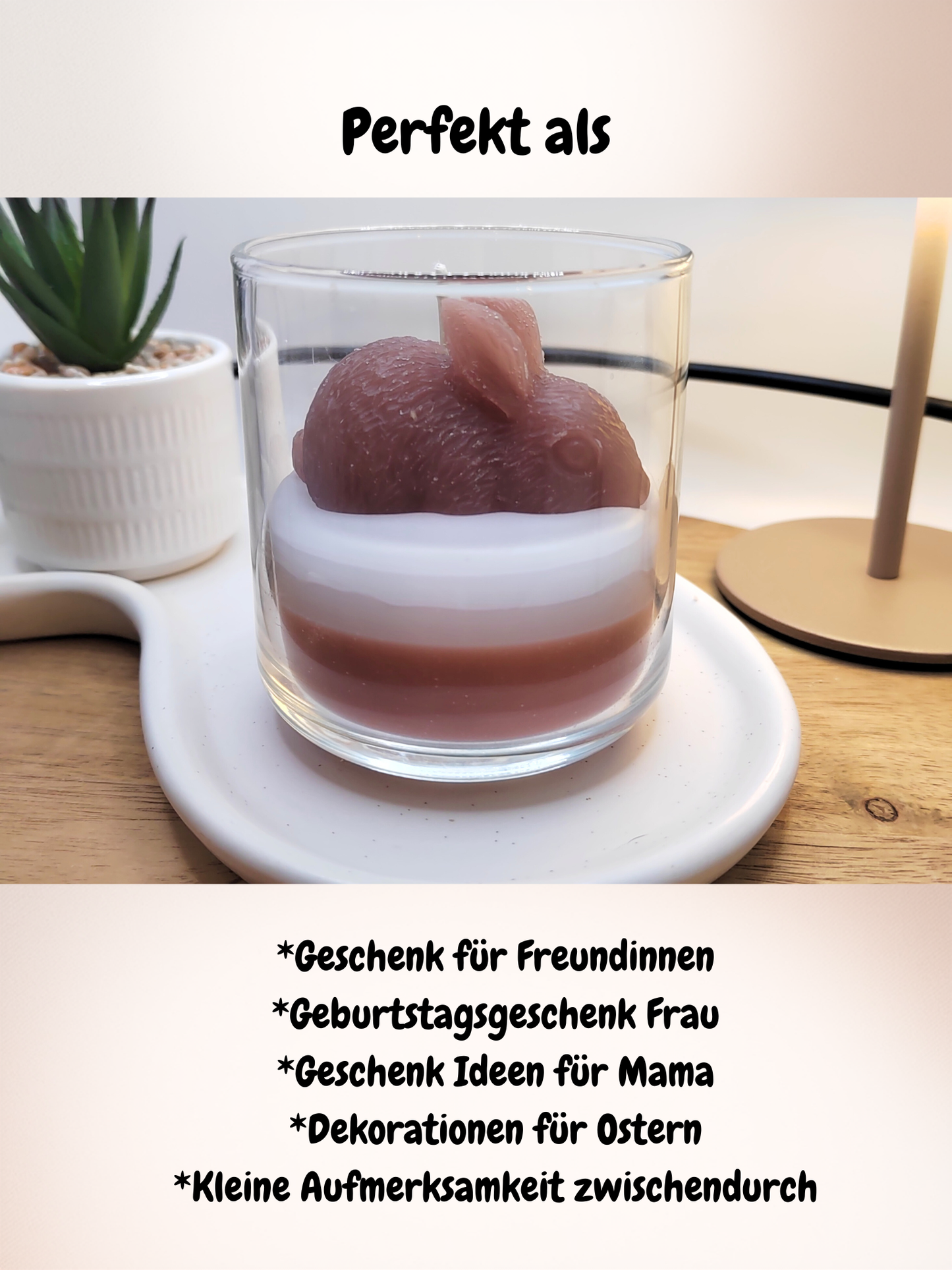 Frühlings-Hase Duftkerze im Glas – Handgegossene Frühlingsdeko & Oster Geschenkidee für Frauen