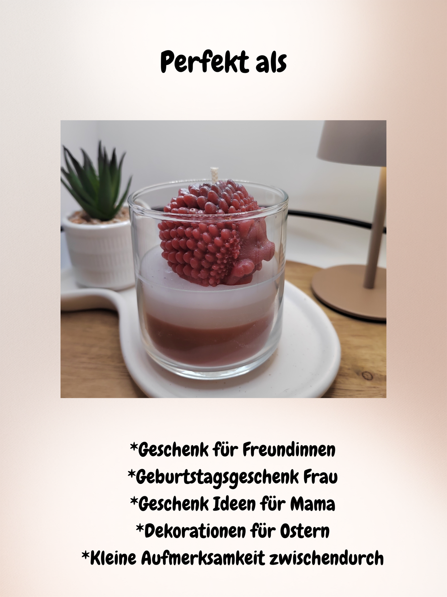 Frühlings-Igel – Handgegossene Duftkerze im Glas