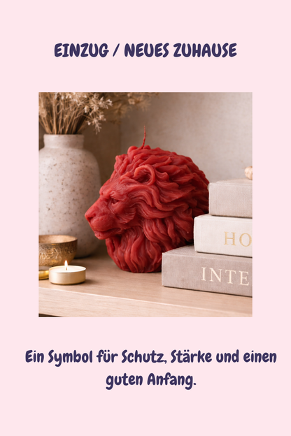 Symbol für Stärke und Kraft – Löwenkopf Kerze