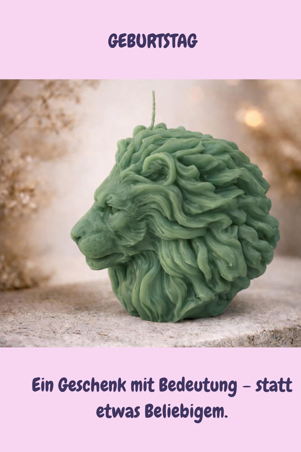 Symbol für Stärke und Kraft – Löwenkopf Kerze