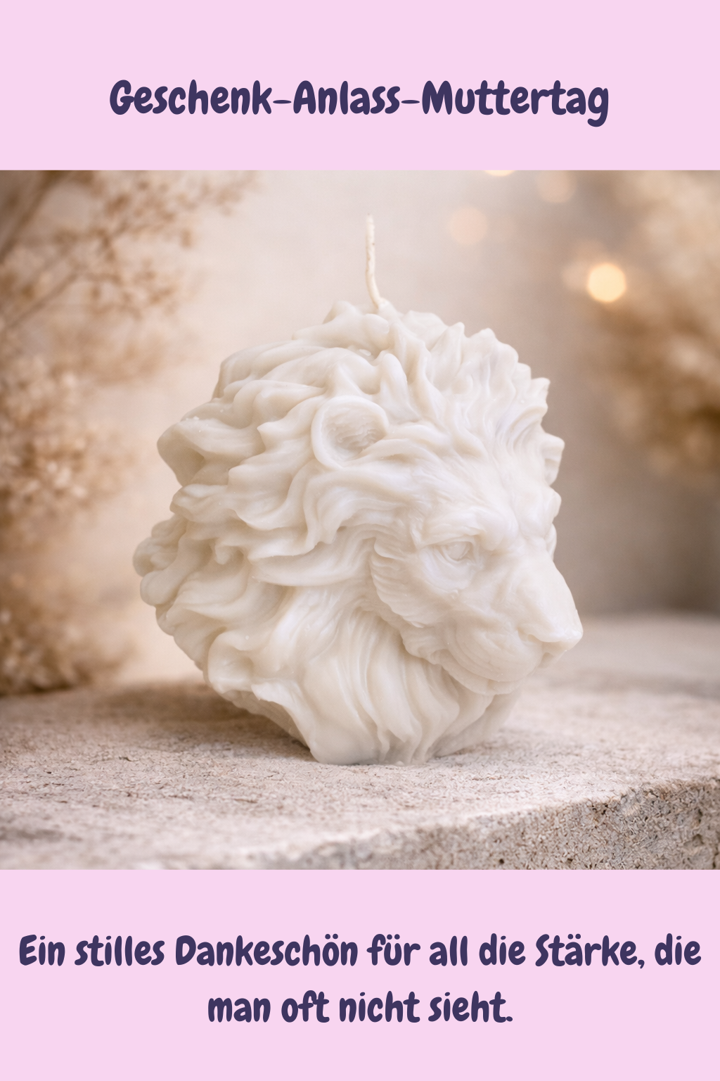 Symbol für Stärke und Kraft – Löwenkopf Kerze