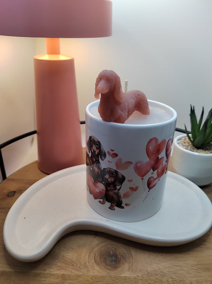 Dackel Tasse - Geschenkidee Kerze, Tasse als Geschenk