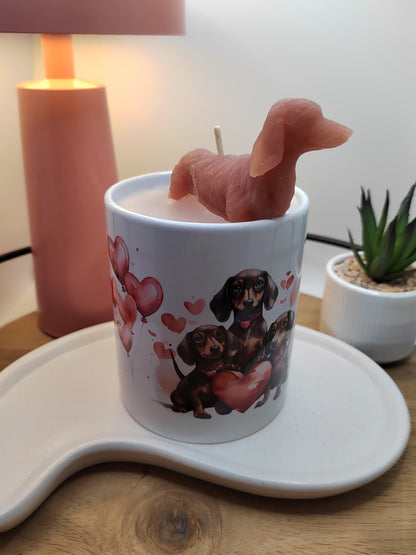 Dackel Tasse - Geschenkidee Kerze, Tasse als Geschenk