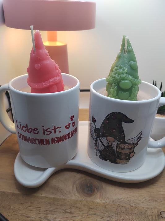 Geschenke für Männer – Kerze in Tasse „Liebe ist: Schnarchen ignorieren“
