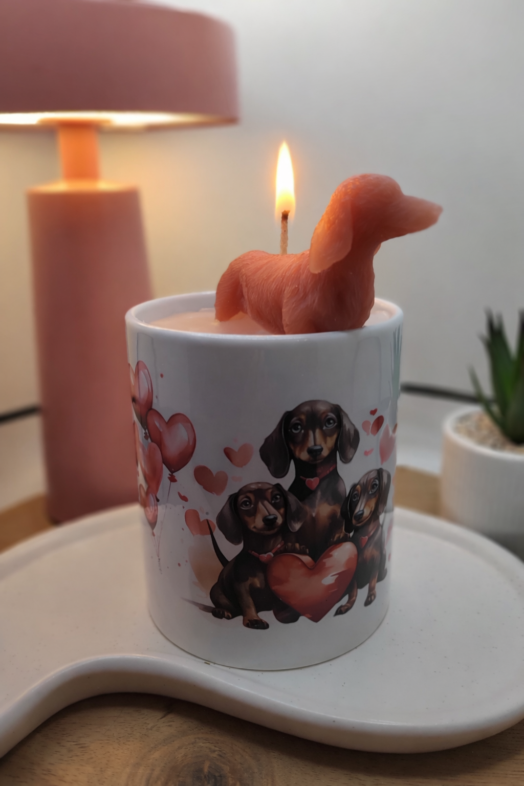 Dackel Tasse - Geschenkidee Kerze, Tasse als Geschenk