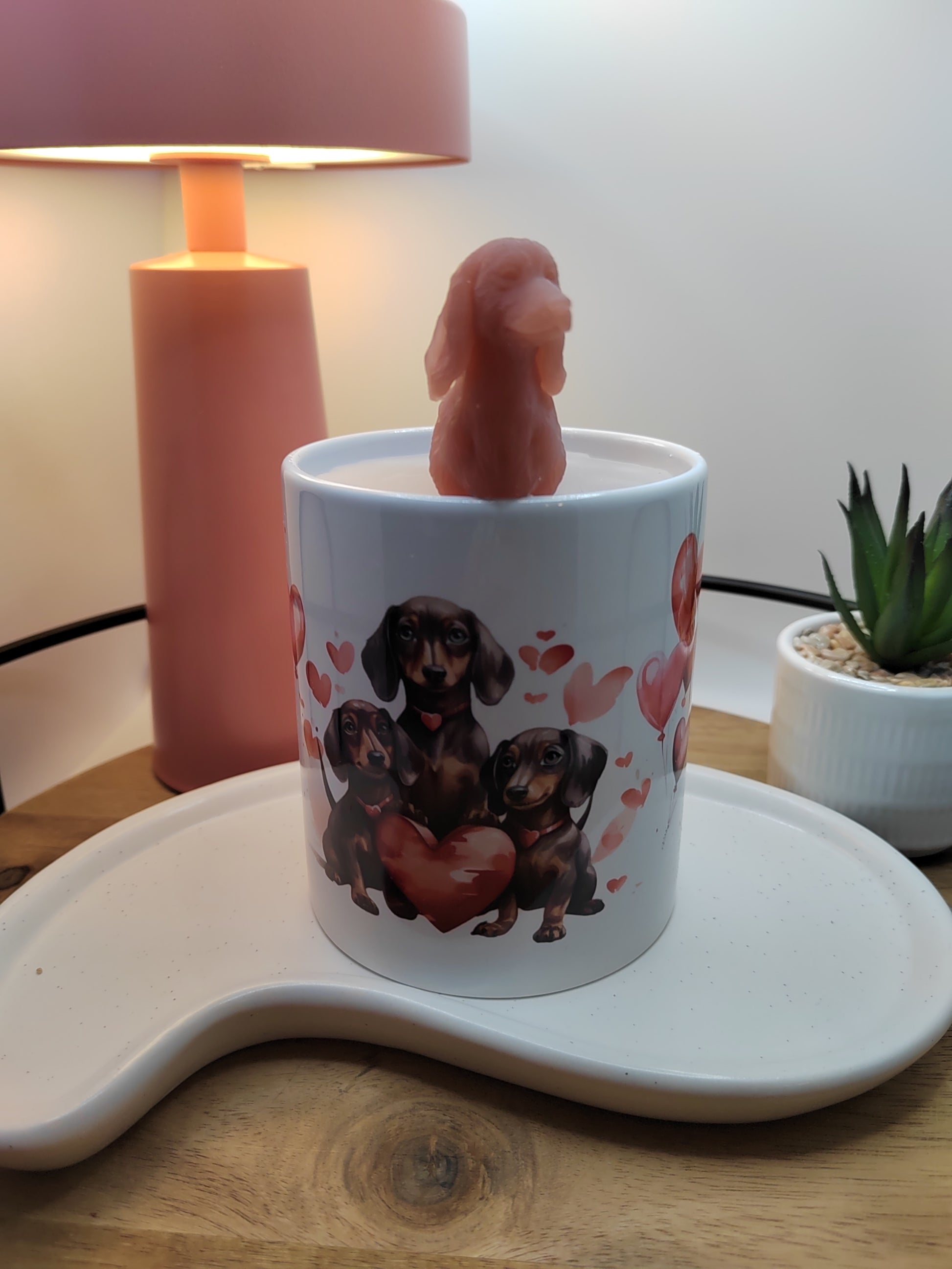 Dackel Tasse - Geschenkidee Kerze, Tasse als Geschenk