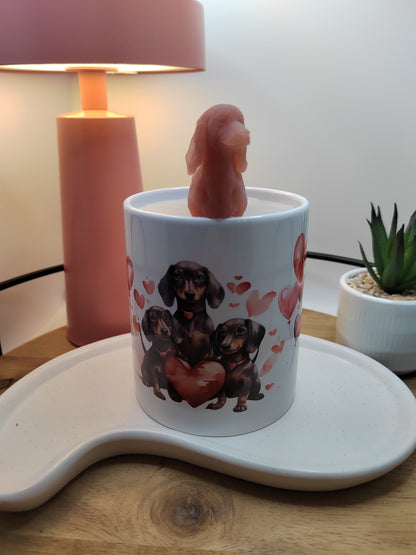 Dackel Tasse - Geschenkidee Kerze, Tasse als Geschenk