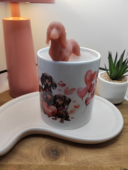 Dackel Tasse - Geschenkidee Kerze, Tasse als Geschenk