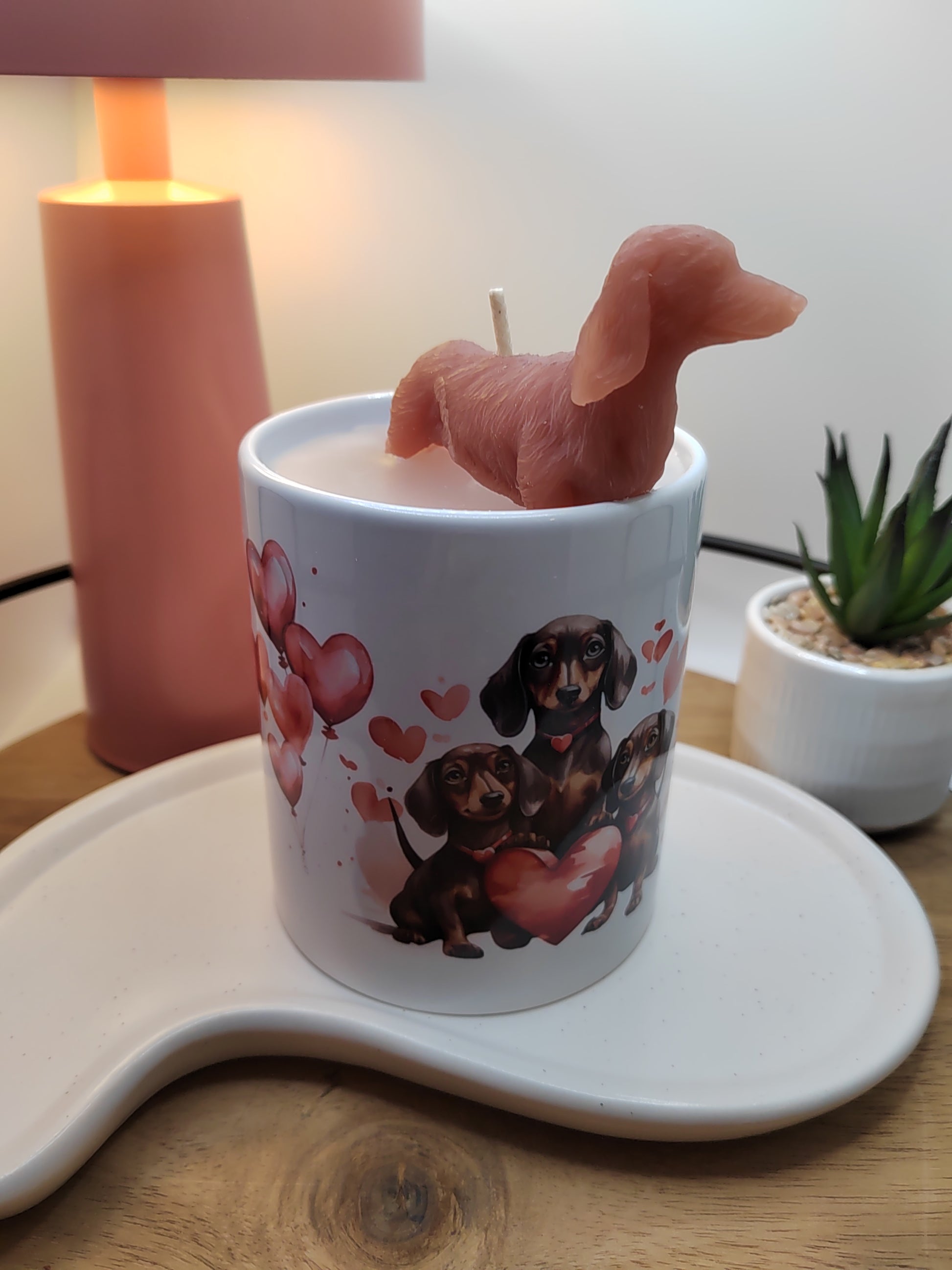 Dackel Tasse - Geschenkidee Kerze, Tasse als Geschenk