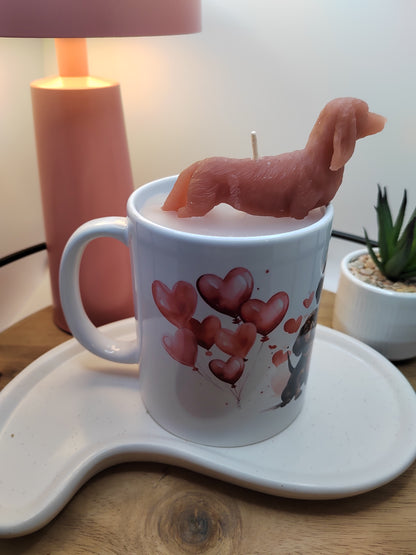 Dackel Tasse - Geschenkidee Kerze, Tasse als Geschenk