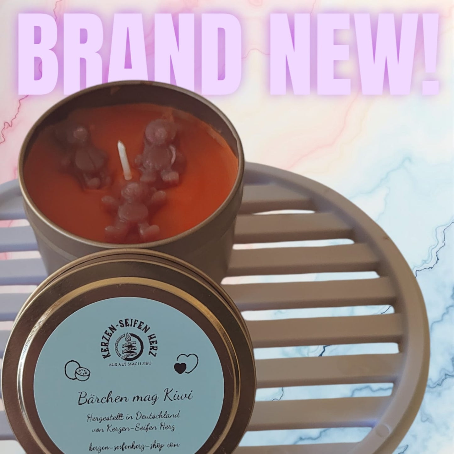 Duftkerze „Bärchen mag Kiwi“ – Fruchtiger Spaß mit Wohlfühlfaktor 🐻🥝