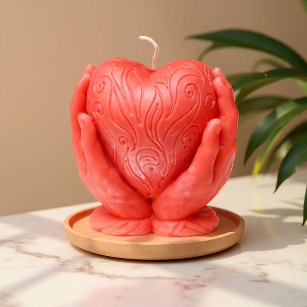 Geschenke mit Herzen Kerze