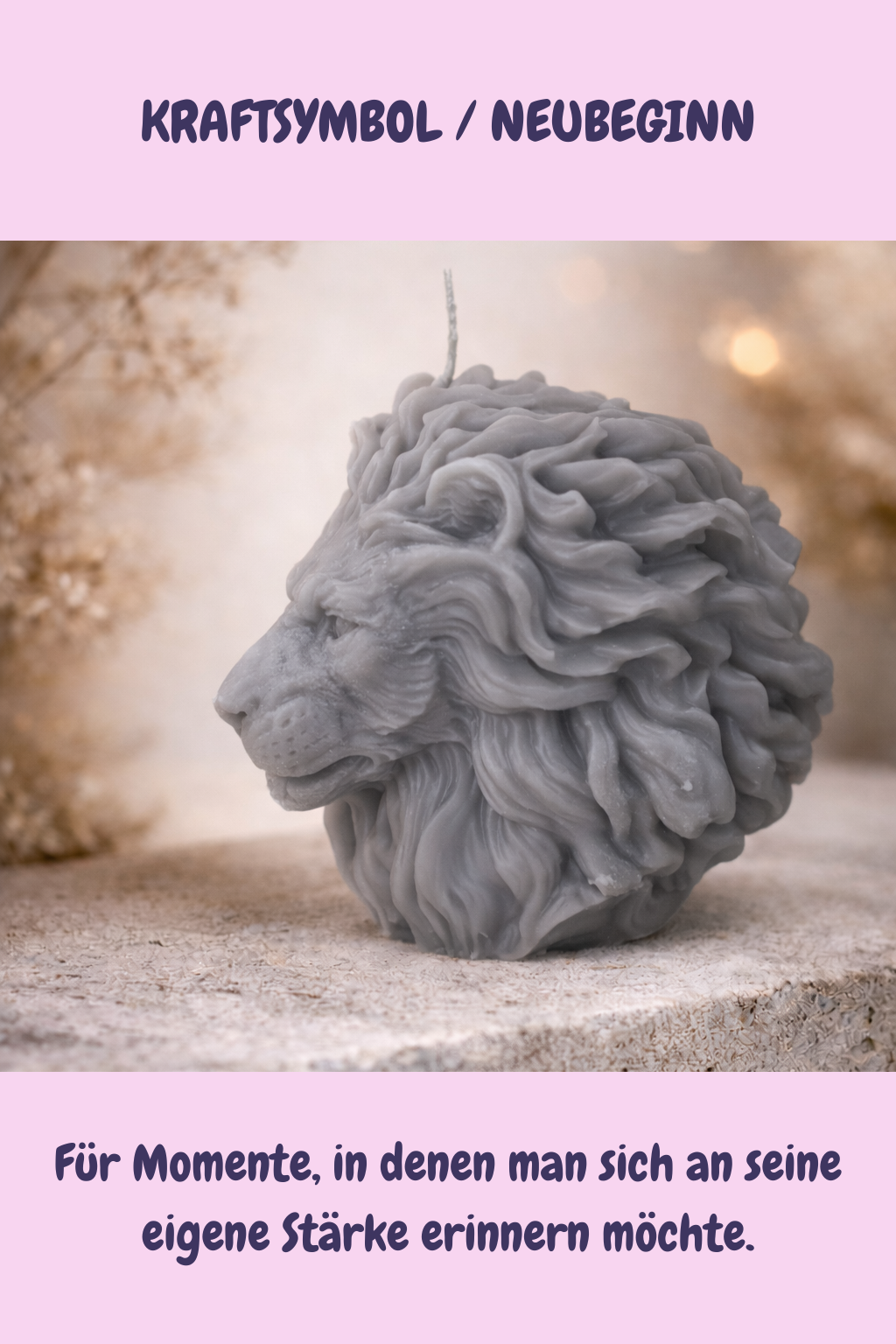 Symbol für Stärke und Kraft – Löwenkopf Kerze