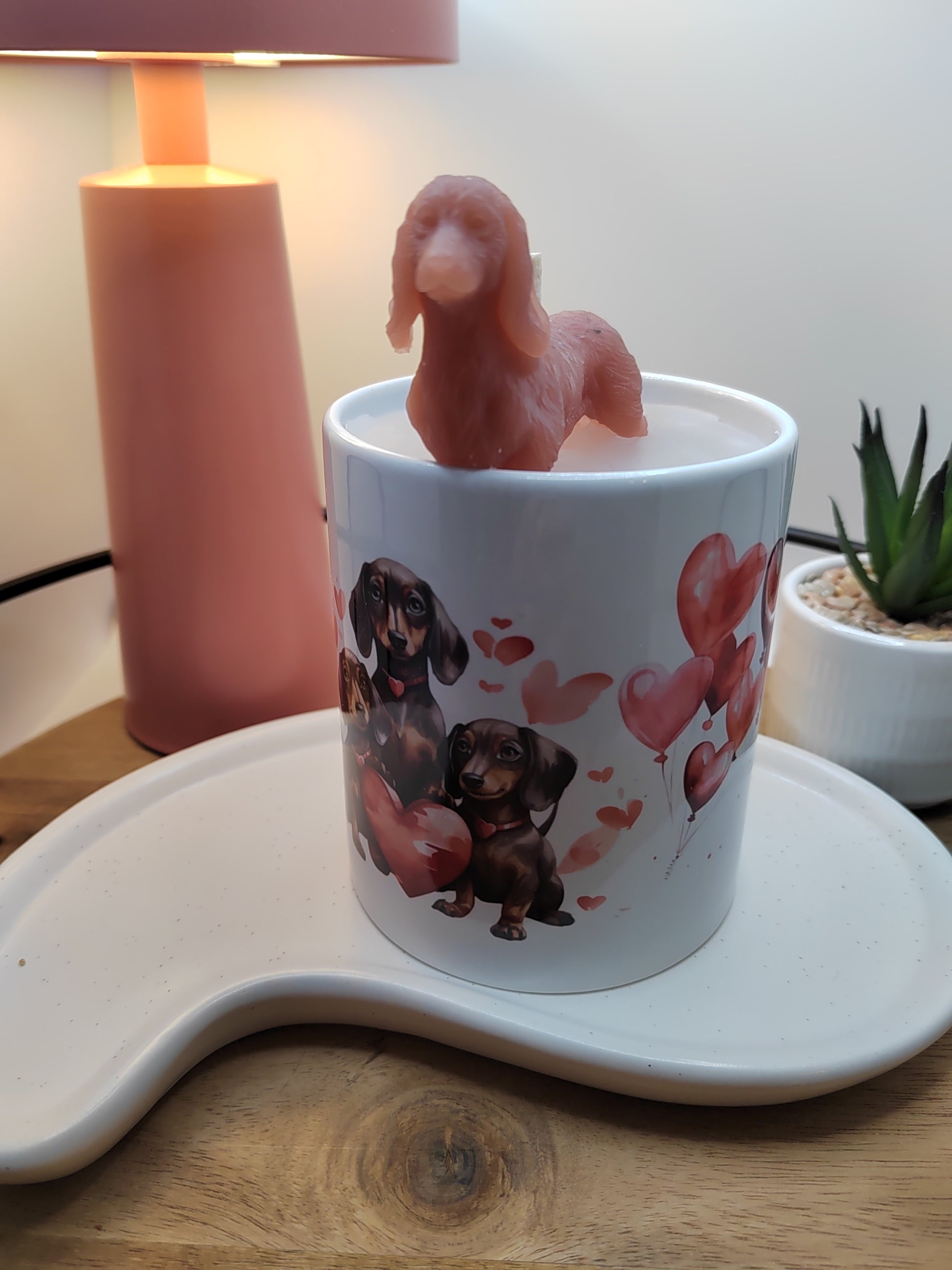 Dackel Tasse - Geschenkidee Kerze, Tasse als Geschenk