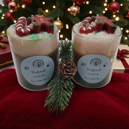 Handgemachte Weihnachtskerzen im Glas als kleines Weihnachtsgeschenk, Kerzen-Seifen Herz Delitzsch