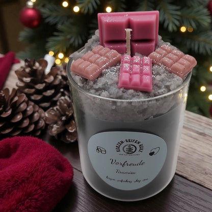 Handgemachte Weihnachtskerzen im Glas als kleines Weihnachtsgeschenk, Kerzen-Seifen Herz Delitzsch