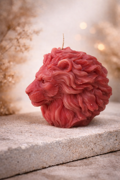 Symbol für Stärke und Kraft – Löwenkopf Kerze