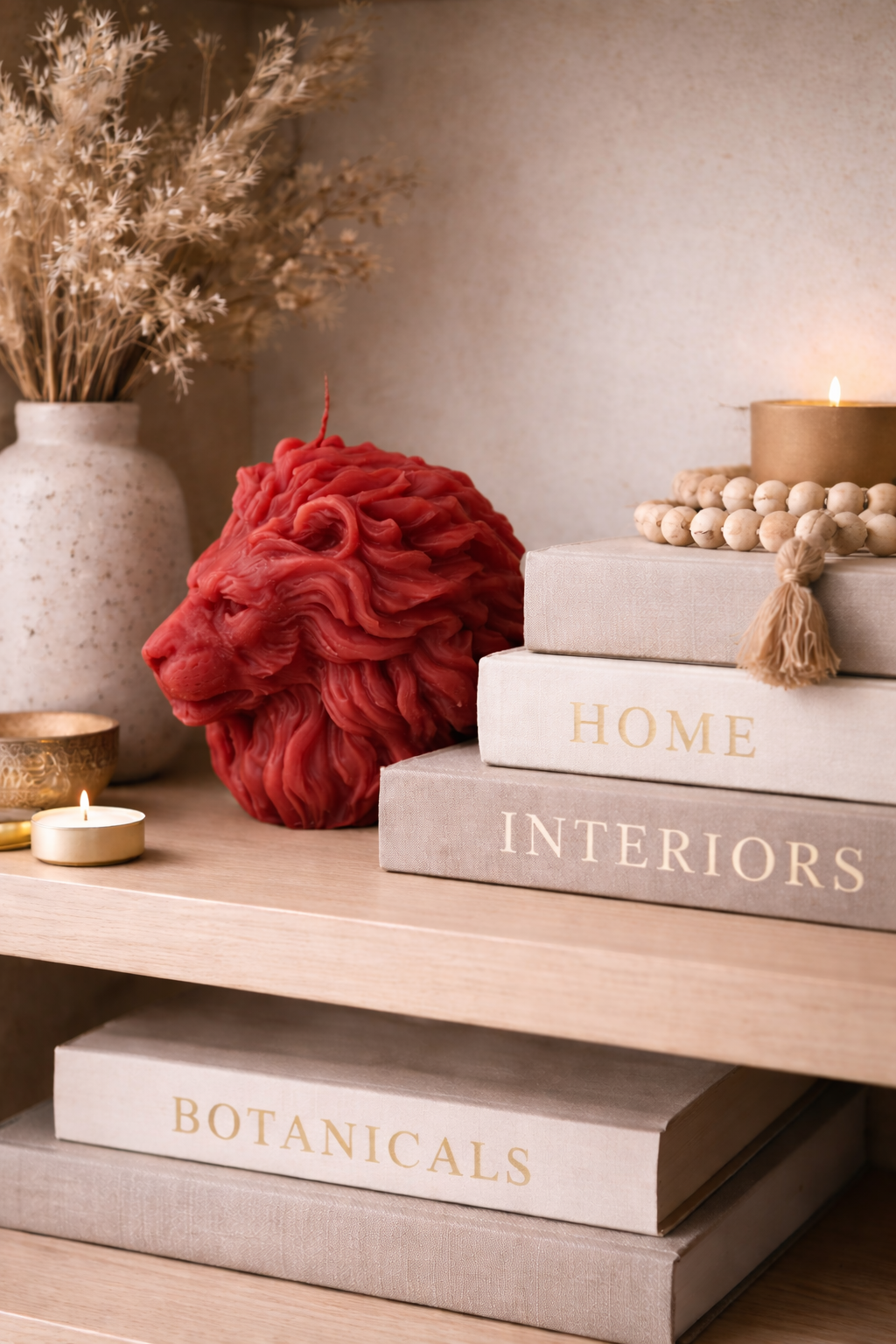 Symbol für Stärke und Kraft – Löwenkopf Kerze