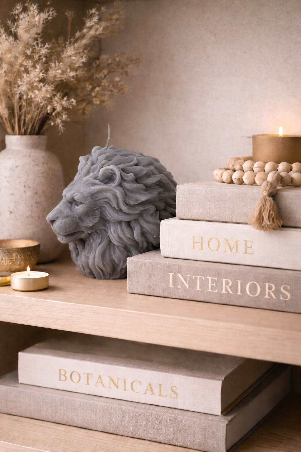 Symbol für Stärke und Kraft – Löwenkopf Kerze