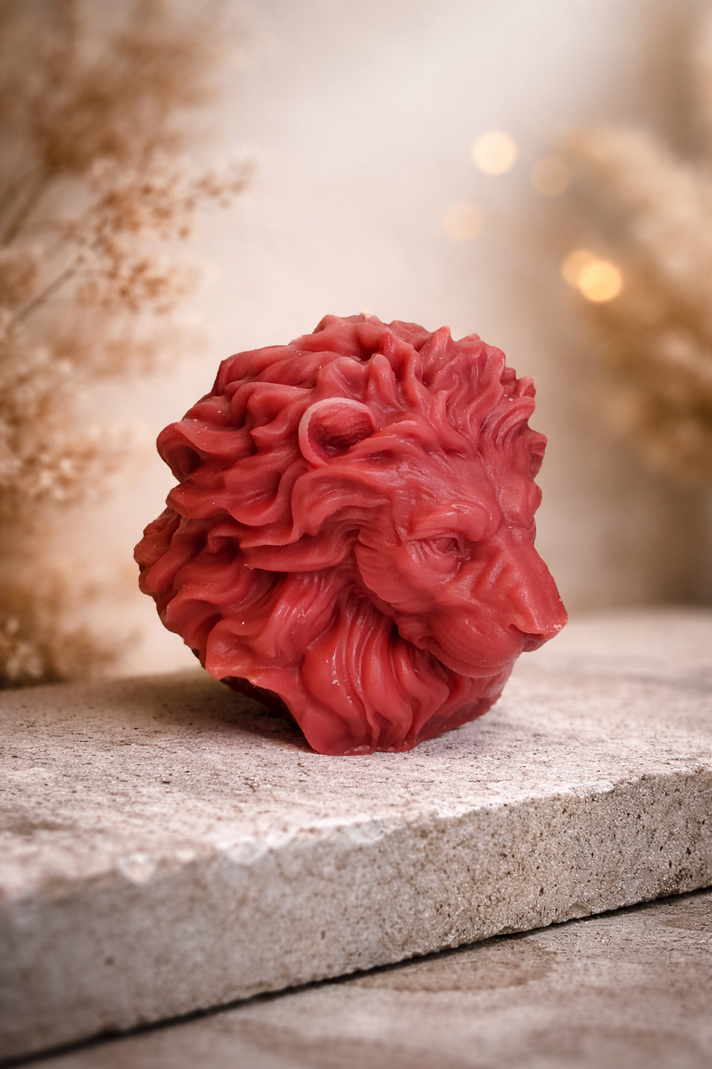 Symbol für Stärke und Kraft – Löwenkopf Kerze