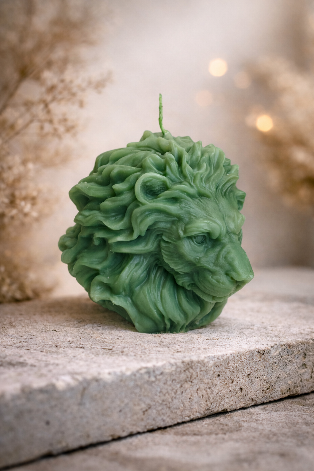 Symbol für Stärke und Kraft – Löwenkopf Kerze