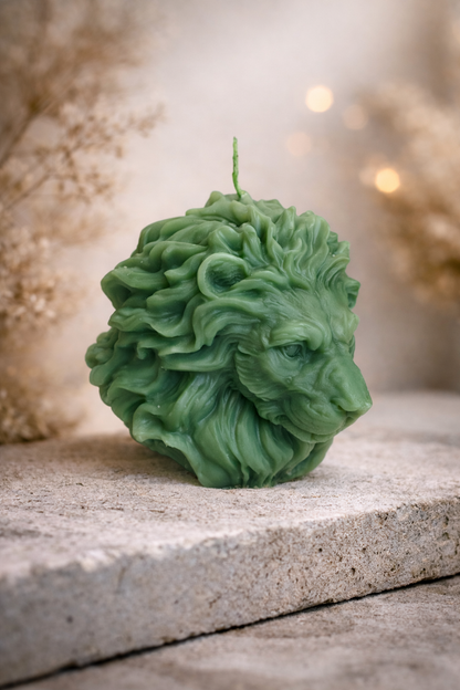 Symbol für Stärke und Kraft – Löwenkopf Kerze