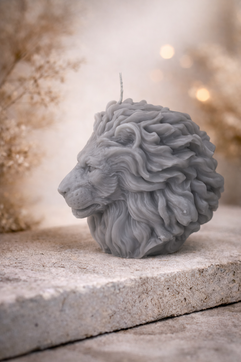 Symbol für Stärke und Kraft – Löwenkopf Kerze